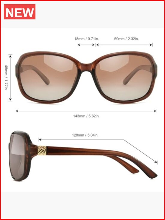 Vintage Square Polarized Sunglasses with UV400 Protection Wraparound Shade